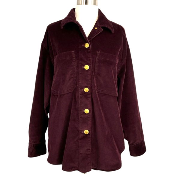 rag & bone Jackets & Blazers - rag & bone Lory Corduroy Shirt Jacket Burgundy Shacket Oversized Size Small S